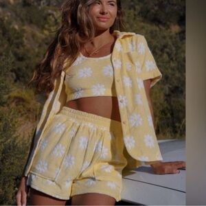 Yellow Floral Women's Lounge Set